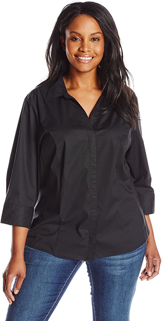 Womens black button up collared outlet shirt